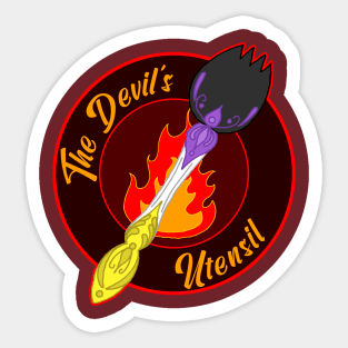 Devil's Utensil - Satanic LGBTQIA+ Nonbinary Spork Meme Doodle Sticker